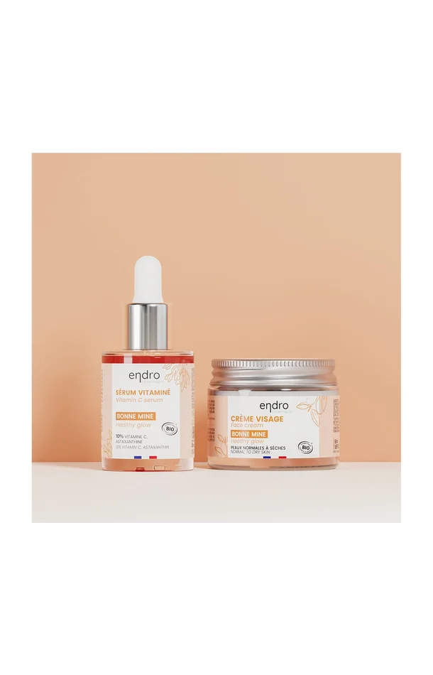 Sérum & crème bonne mine – Vitamine C & Huile de carotte – Visage