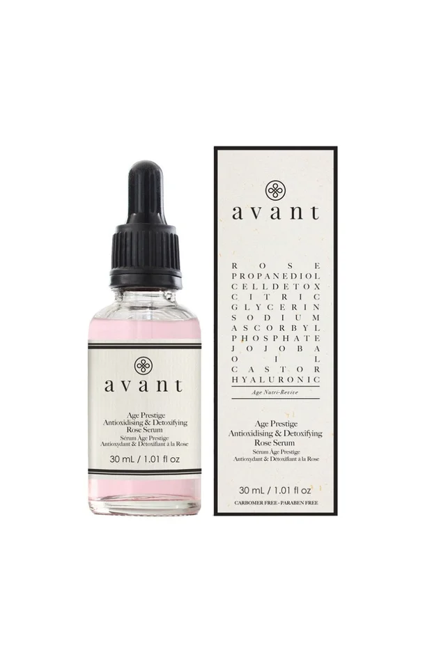 Sérum antioxydant & détoxifiant – Acide hyaluronique & rose – Age Prestige – Peaux sèches – 30 ml