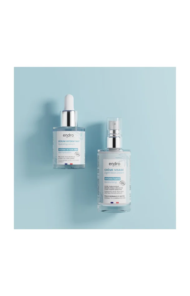 Sérum et crème hydratation intense – Acide hyaluronique – Visage