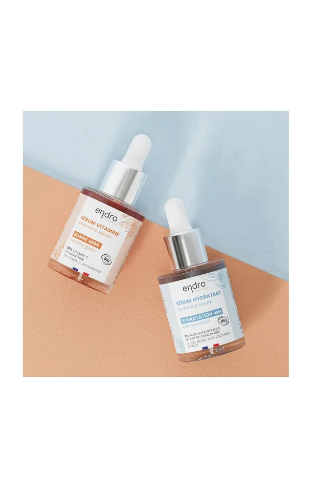Sérums bio bonne mine & hydratant – Vitamine C & acide hyaluronique – Visage – 2 x 30 ml