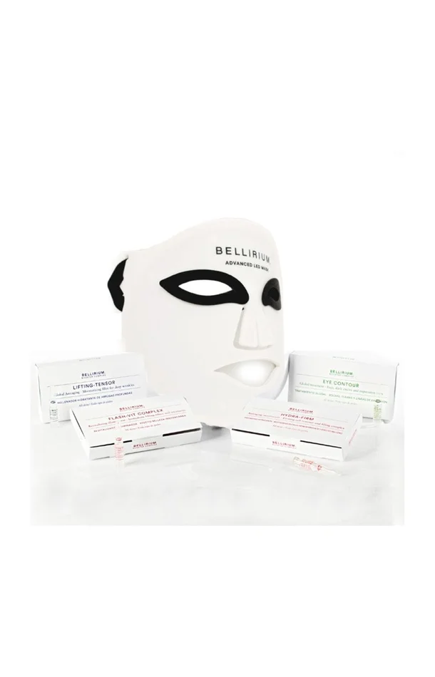 Set masque LED advanced & traitements raffermissant & anti-rides – Acide hyaluronique & peptides – 70 ampoules