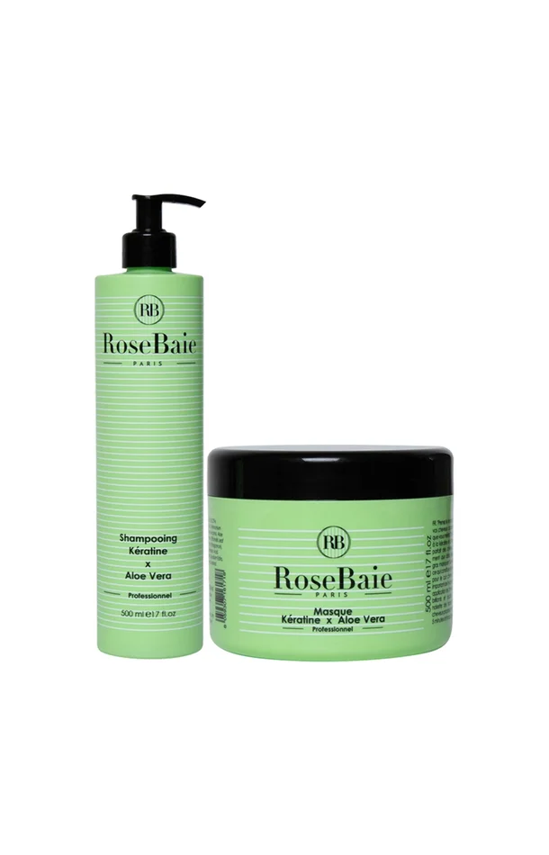 Shampoing & masque – Kératine & aloe vera – 2 produits