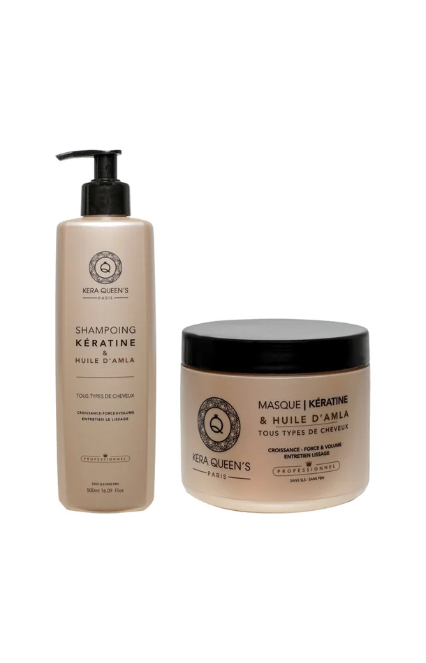 Shampoing & masque croissance et volume – Kératine & huile d’alma – 2 x 500 ml