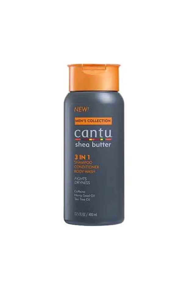 Shampoing douche 3-en-1 revitalisant & hydratant – Cheveux ondulé, bouclés & épais – Beurre de karité – Homme