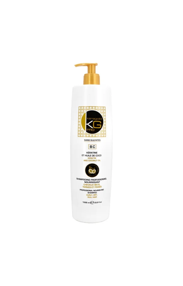 Shampoing nourrissant – Kératine & huile de coco – Cheveux secs, ternes & frisés – 1 L