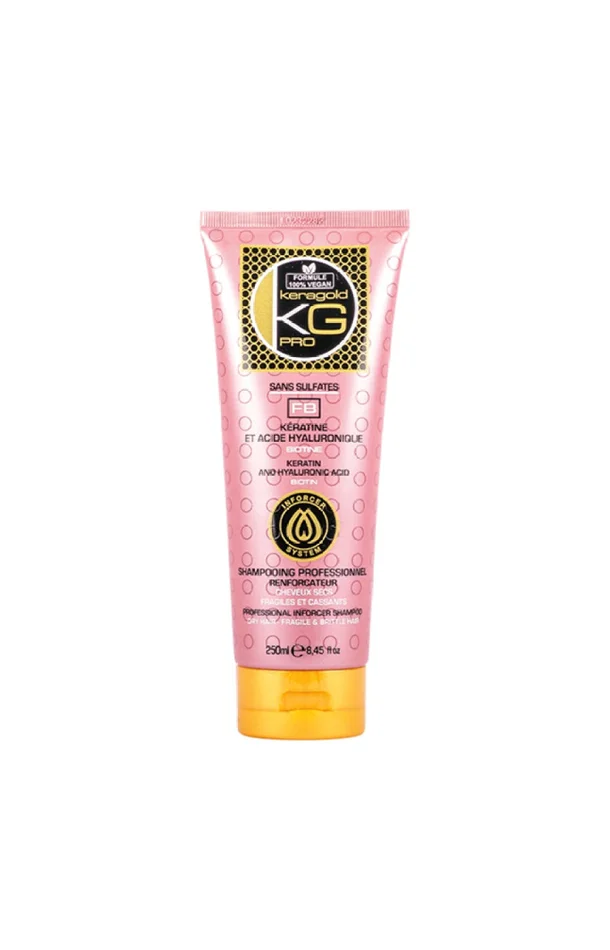 Shampoing réparateur – Kératine & acide hyaluronique – Cheveux abîmés – 250 ml