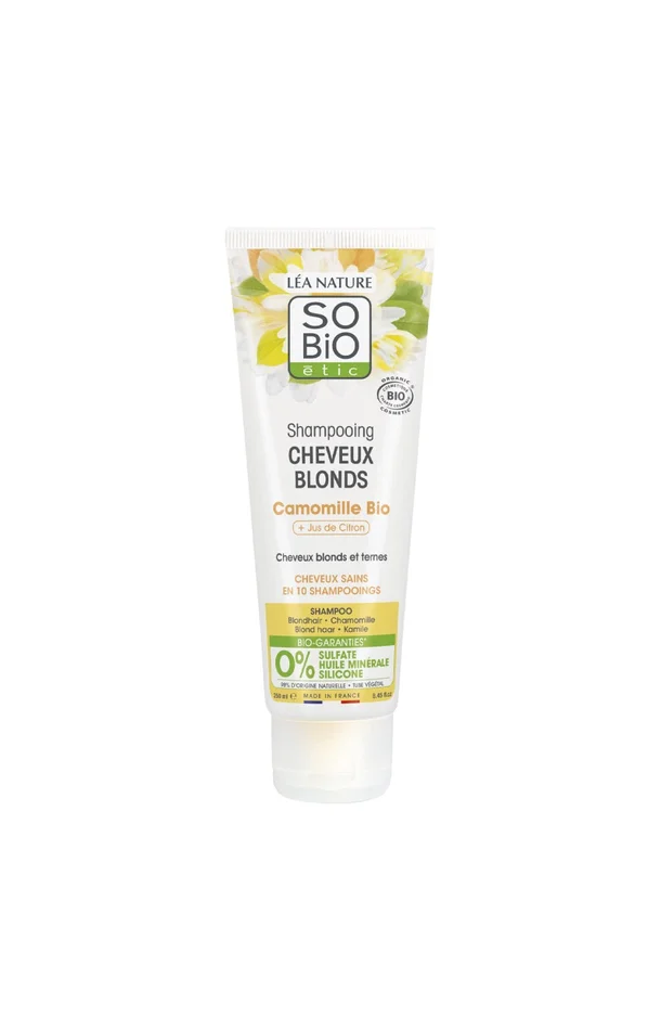 Shampoing réparateur bio – Camomille & jus de citron – Cheveux blonds – 250 ml