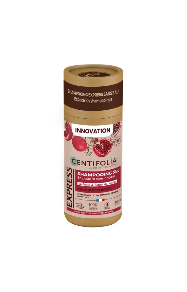 Shampoing sec en poudre bio – Grenade – Cheveux foncés – 50 g