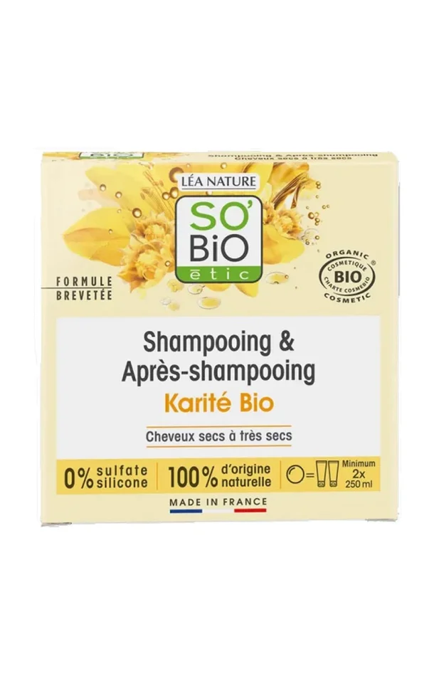 Shampoing solide 2-en-1 bio – Karité – 65 g