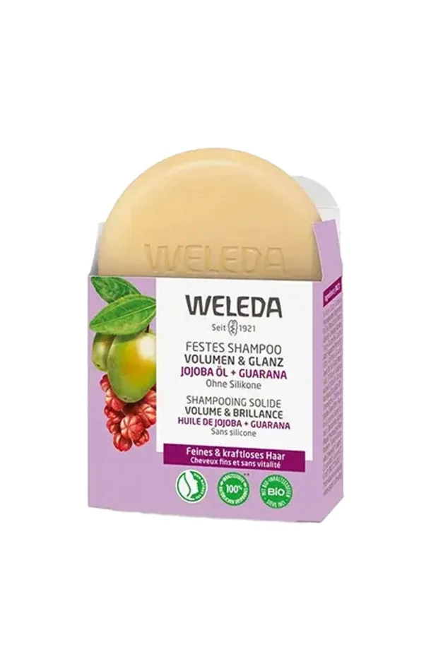 Shampoing solide brillance bio – Jojoba & guarana – Cheveux fins – 50 g