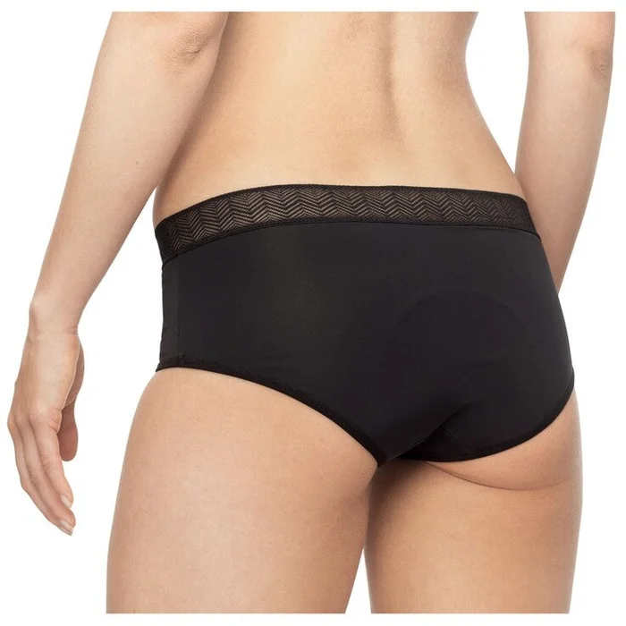 Shorty menstruel en nylon – Flux légers à normaux – Noir