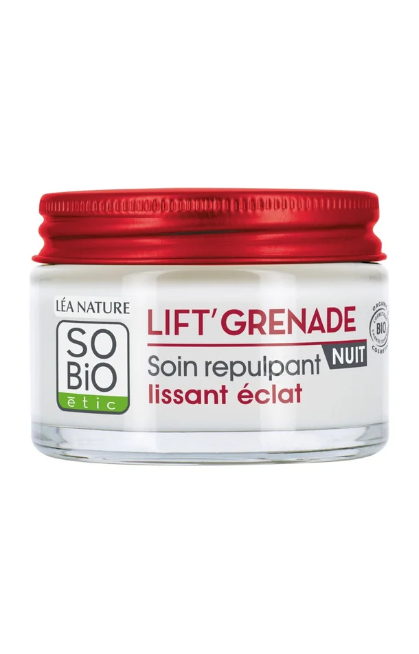 Soin de nuit repulpant lissant – Lift’Grenade – Peaux matures – 50 ml