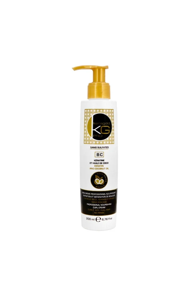 Soin définition boucles – Kératine & huile de coco – Cheveux secs, ternes & frisés – 200 ml