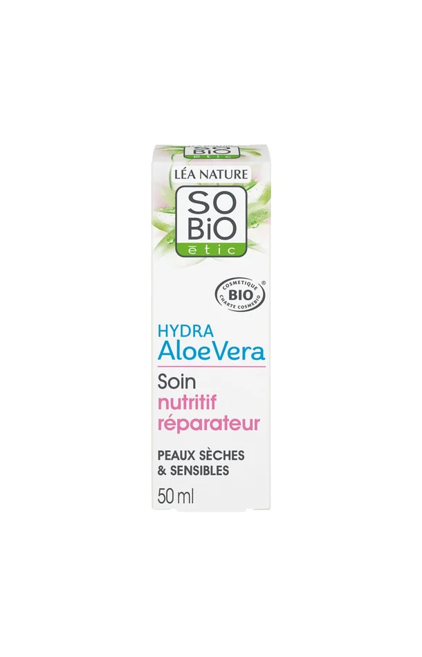 Soin nourrissant réparateur bio – Aloe vera – Peaux sensibles et réactives
