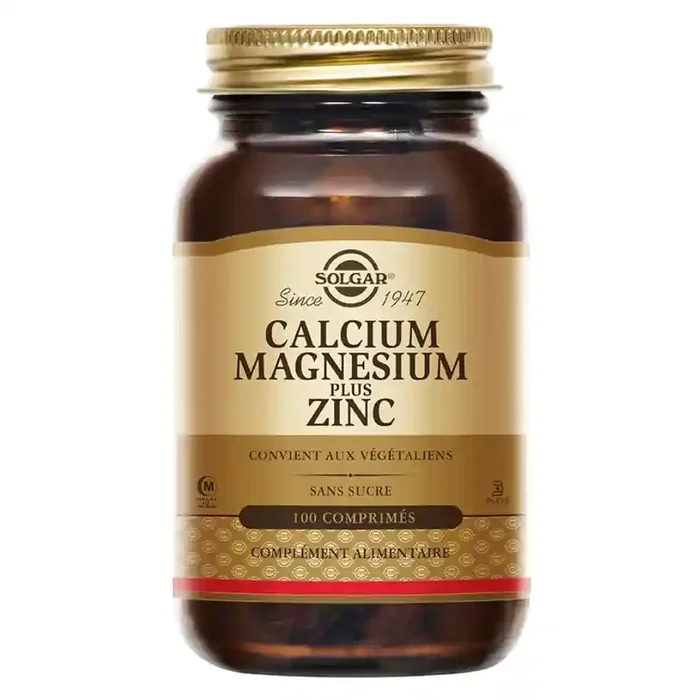 Solgar Calcium Magnésium Zinc 100 comprimés