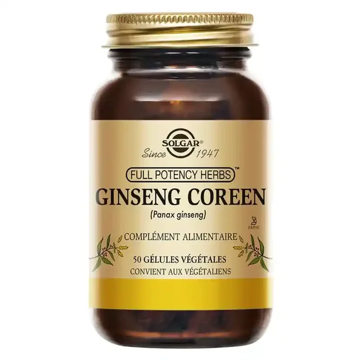 Solgar Ginseng Coréen Panax 50 gélules végétales