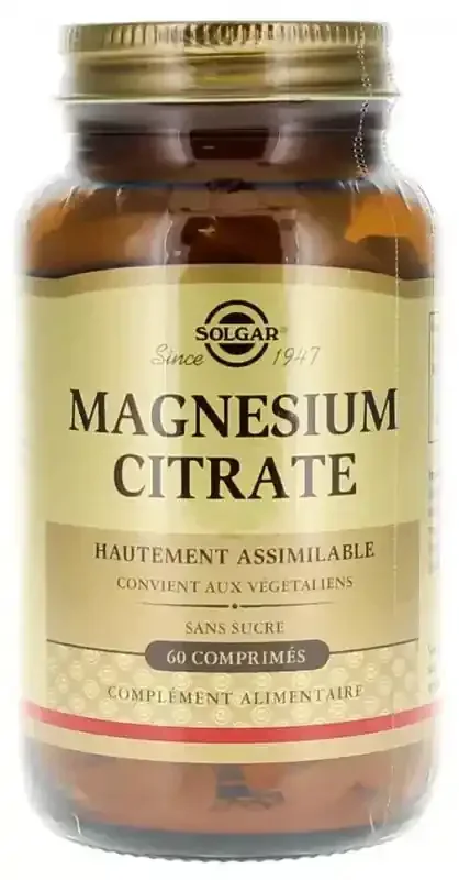 Solgar Magnésium Citrate Hautement Assimilable 60 Comprimés