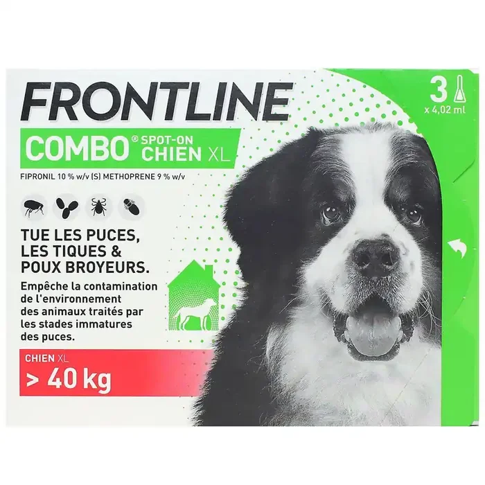 Solution Spot On XL chiens +40kg 3 pipettes 3 x 4,02ml