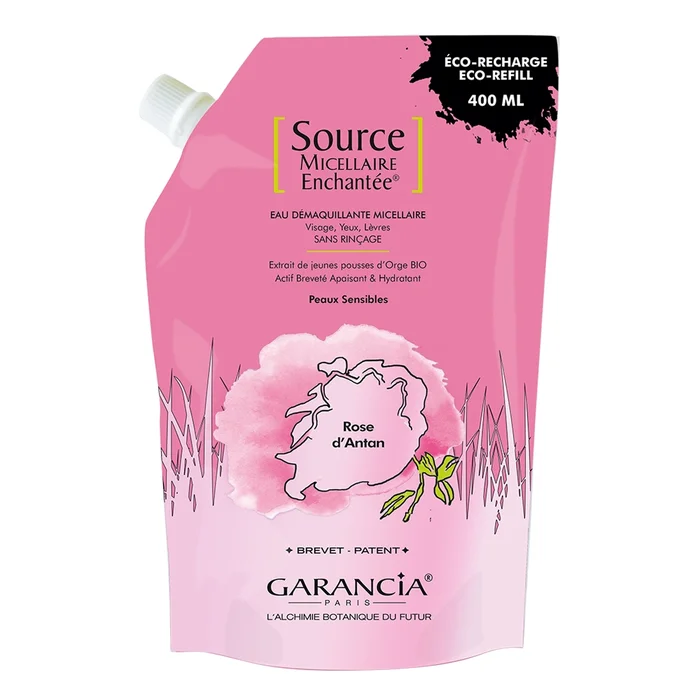 Source Micellaire Enchantée – Eau Micellaire 4 en 1 – Éco-Recharge Rose 400 ml