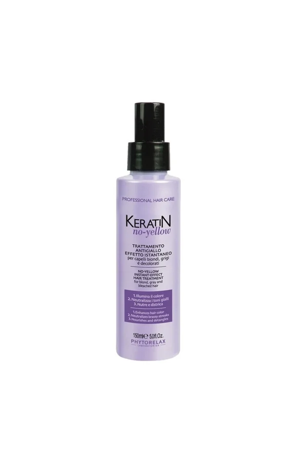 Spray anti-reflets jaunes 3-en-1 – Keratin no-yellow – Cheveux blonds, gris & décolorés – 150 ml