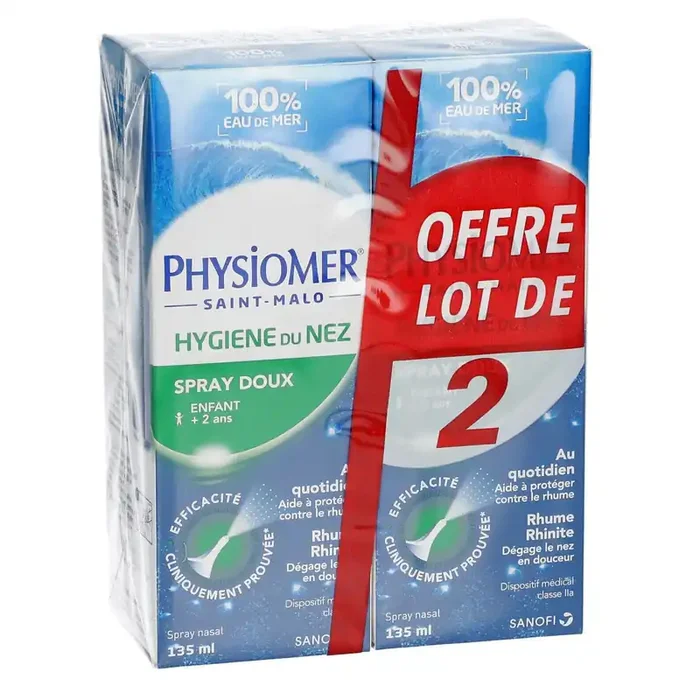 Spray doux Hygiène du Nez – Déboucher le nez – Lot de 2 x 135 ml