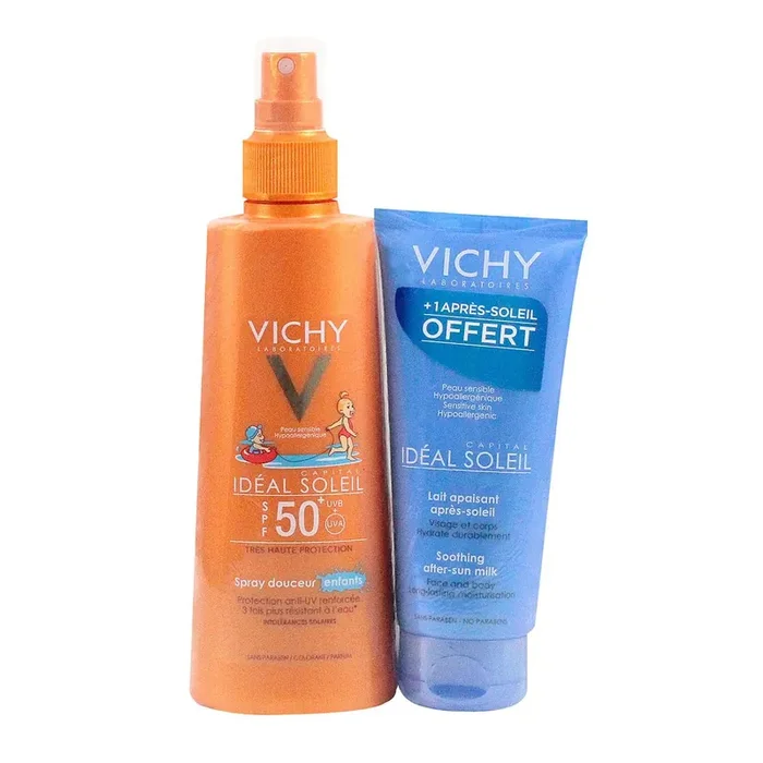 Spray enfant Idéal Soleil SPF50 200ml + lait 100ml