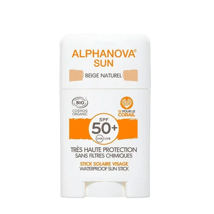 Stick solaire visage spf50+ Bio 12g Sun Beige naturel Alphanova