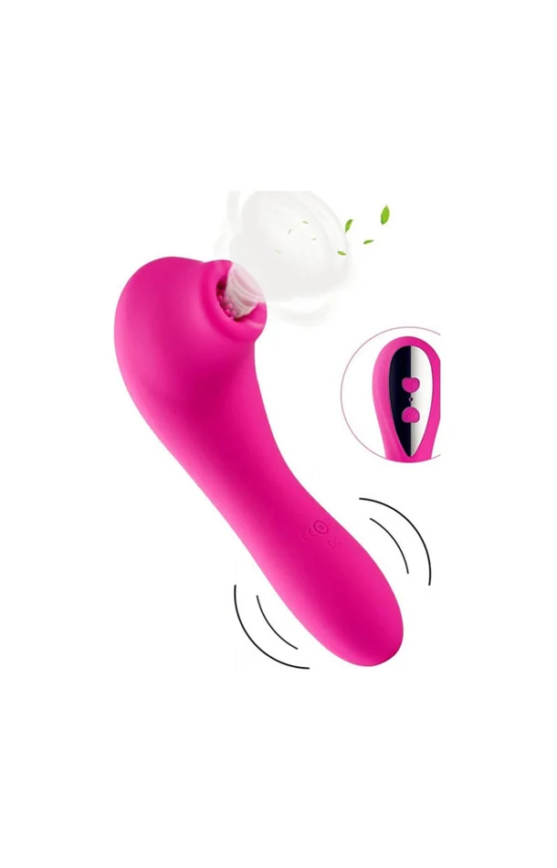 Stimulateur waterproof 2 en 1 – Multivitesses – Rose – 19 cm