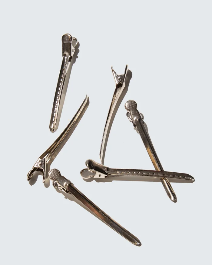Styling Hair Clips, 6-Pack, Argent