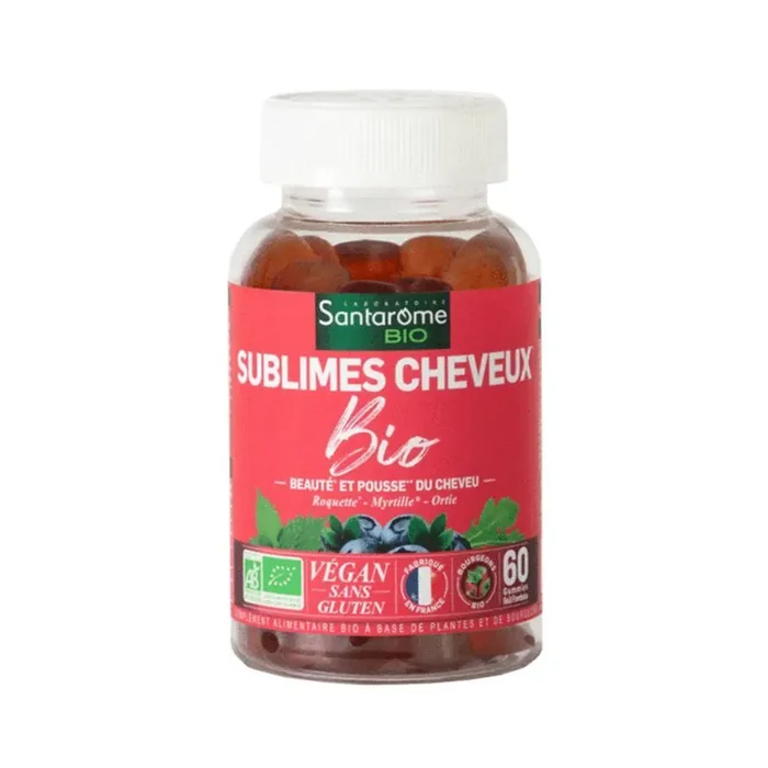 Sublimes Cheveux Bio 60 gummies Santarome