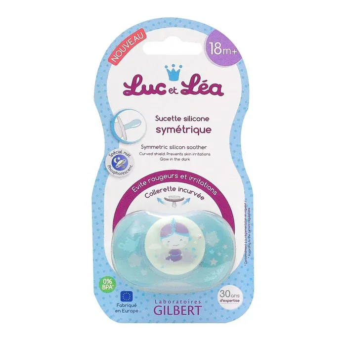Sucette silicone symétrique 18m+ Spécial nuit