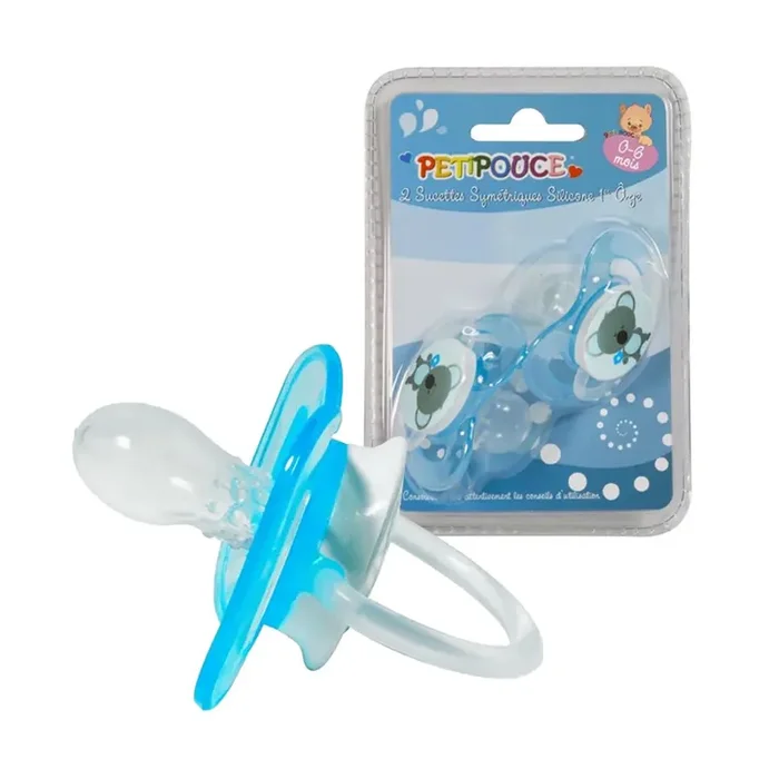 Sucettes Petipouce – 1er âge Symétriques Silicone – Lot de 2