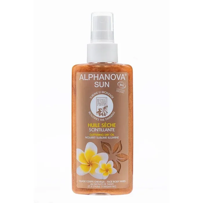Sun Huile Scintillante Monoi De Tahiti Et Huile D‘argan Bio 125ml Alphanova