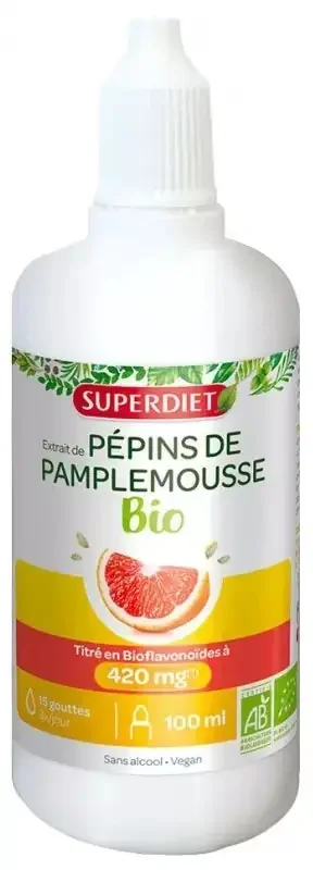 Superdiet Pamplemousse 420 mg Bio Sans Alcool – Flacon de 100 ml