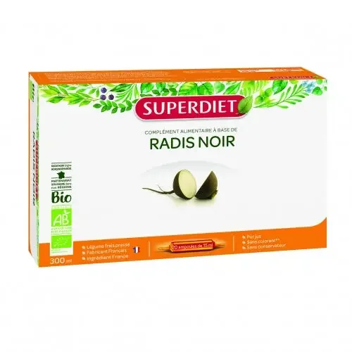 SUPERDIET RADIS NOIR – 20 Ampoules de 15ml