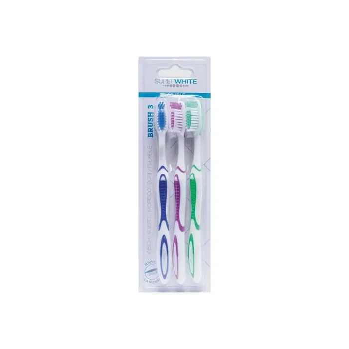 SuperWhite brosse a dents lot de 3 pack family