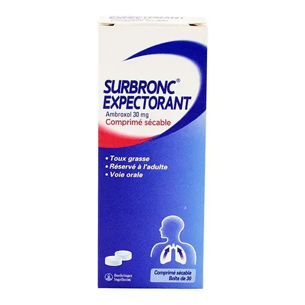 Surbronc Expect Ambroxol 30mg – Toux grasse – 30 comprimés sécables