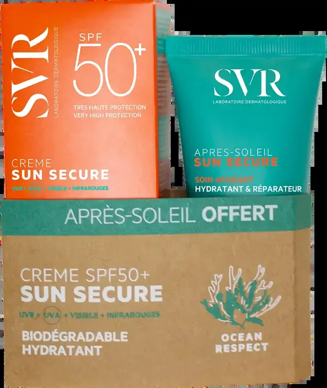SVR Sun Secure Creme Confort Peaux Hypersensibles Au Soleil Spf50+ 50 ml + Lait Après Soleil 50 ml OFFERT