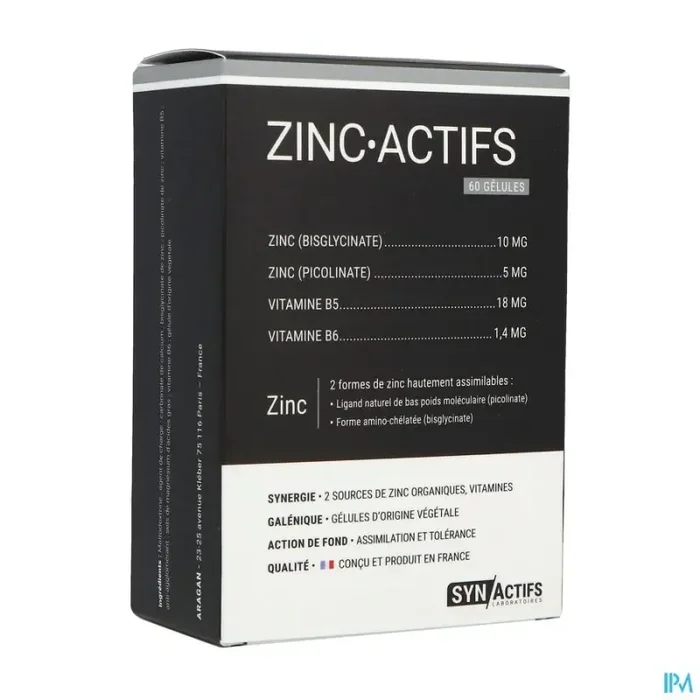 Synactifs zinc actifs gelule 60