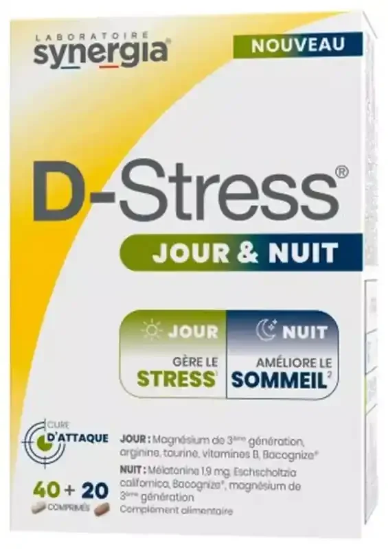 Synergia D-Stress Jour & Nuit – Boîte de 60 Comprimés