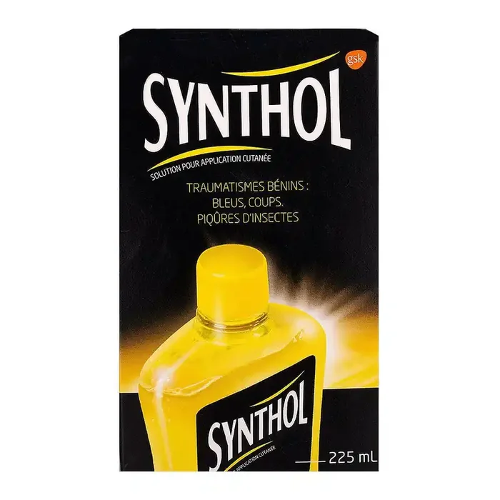 Synthol Liquide Stand – Traumatisme bénins Bleus Coups Piqûres insectes – Flacon 225ml