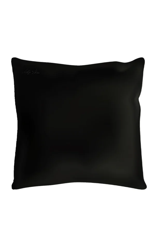 Taie d’oreiller carré en soie – 65 x 65 cm – Noir