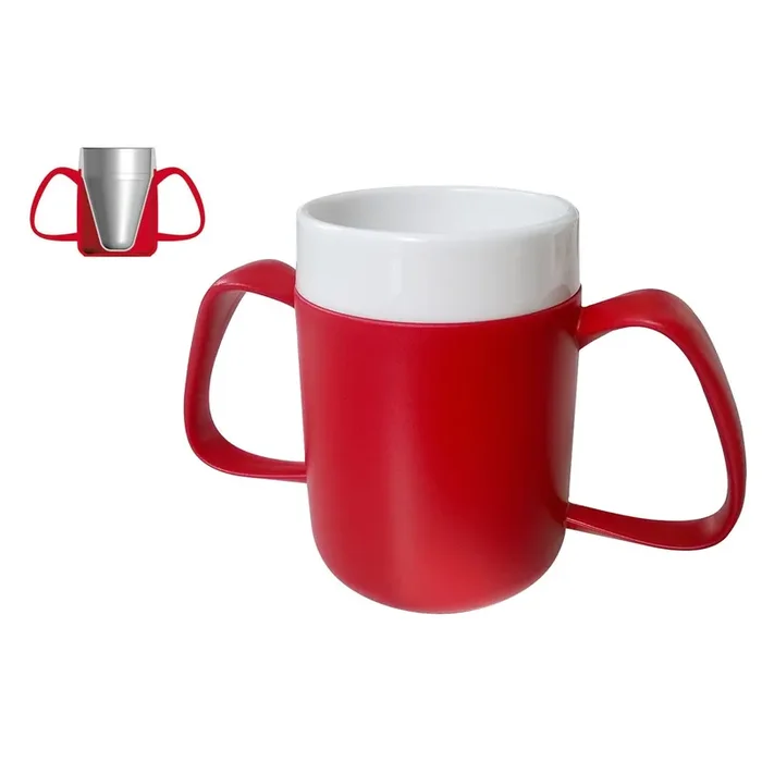 Tasse isotherme Ego Easy avec 2 anses rouge