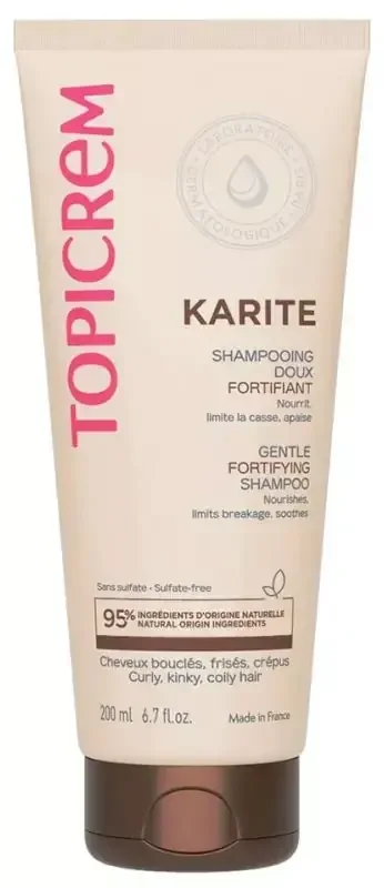 Topicrem Karité Shampoing Fortifiant Cheveux Bouclés Frisés Crépus 200 ml