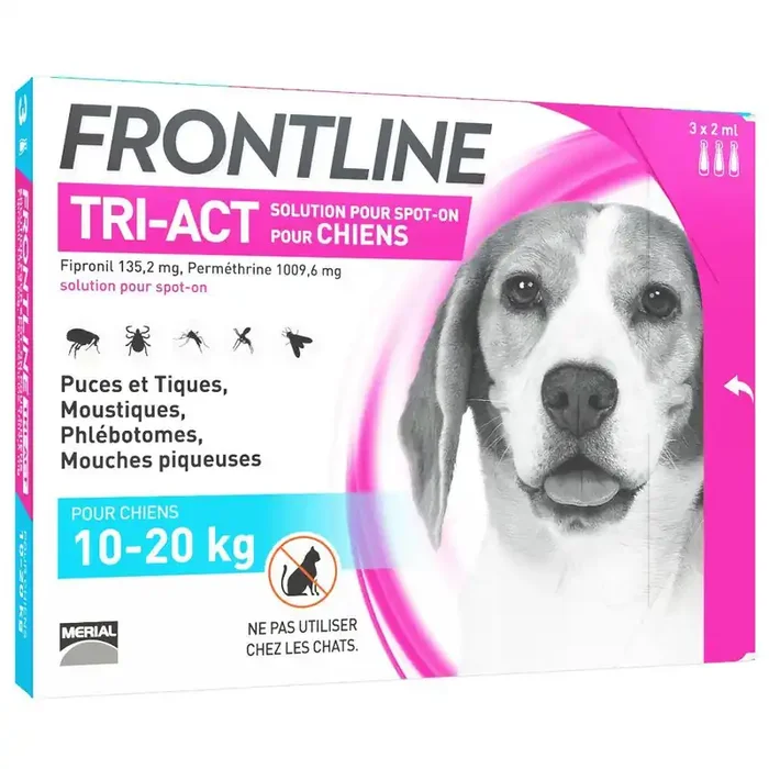 Tri-act Spot-on Chien de 10-20kg 3 Pipettes de 2ml Frontline