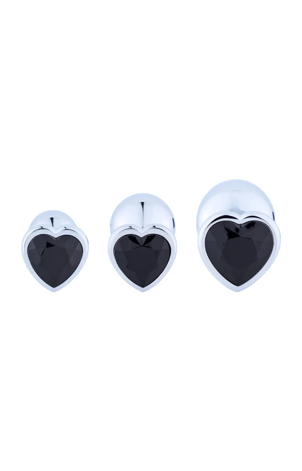 Trio de plugs anaux – Acier inoxydable – Noir