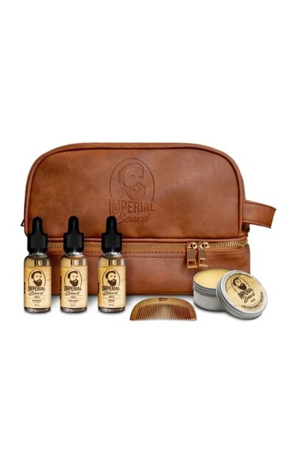 Trousse “Huile & cire pour la barbe” – 4 soins & un peigne