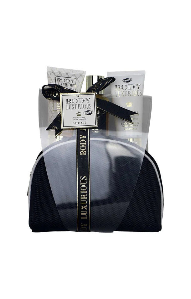 Trousse de bain – Body Luxurious Black – Vanille & tilleul – Corps – 3 produits