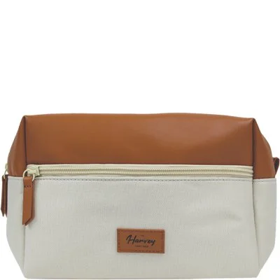 Trousse de toilette imperméable – Simili cuir & polyester – Homme -Noir
