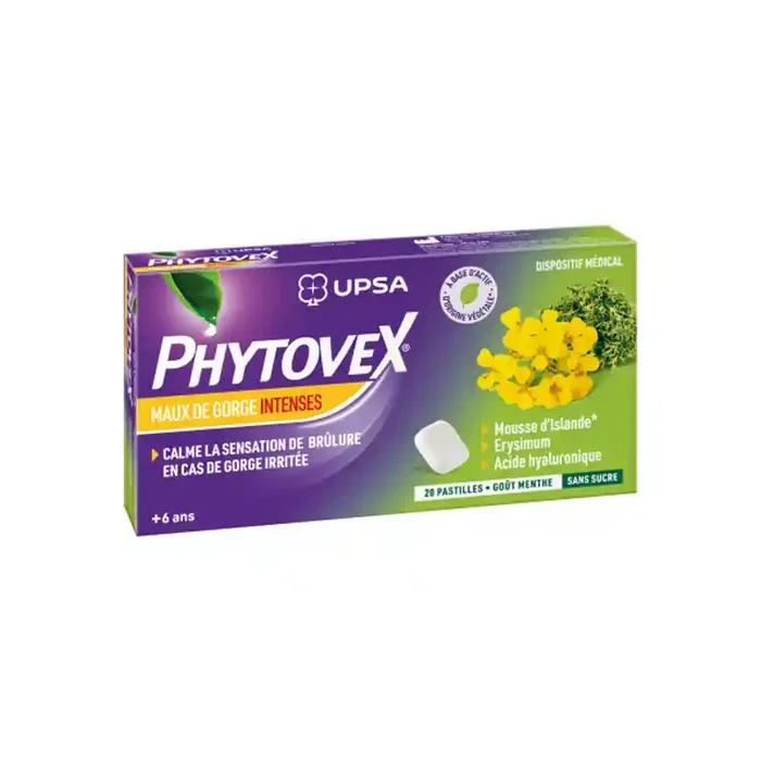 UPSA Phytovex maux de gorge intenses 20 pastilles